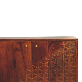Dice Cabinet in Mango Wood with Chestnut Finish
