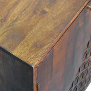 Dice Cabinet in Mango Wood with Chestnut Finish