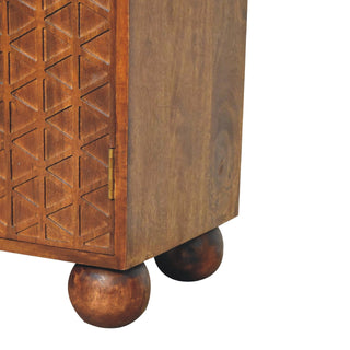 Dice Cabinet in Mango Wood with Chestnut Finish