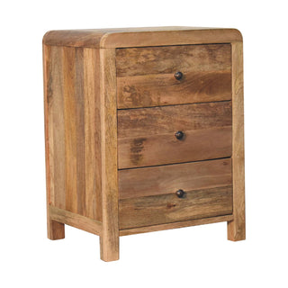 Aspen 3 Drawer Bedside Table, Oak Finish