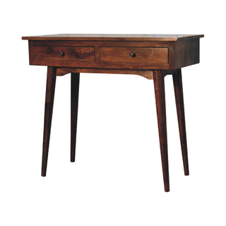 Nordic 2-Drawer Console Table – Mango Wood in Chestnut Finish