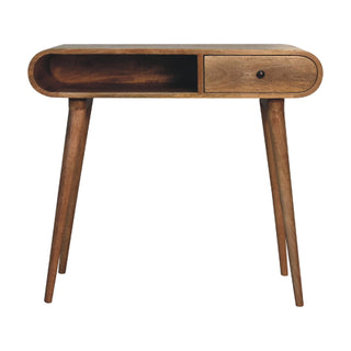 London Desk with 1 Drawer, 1 Shelf, Mango Wood, Oak Finish