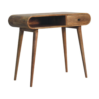 London Desk with 1 Drawer, 1 Shelf, Mango Wood, Oak Finish