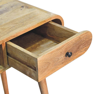London Desk with 1 Drawer, 1 Shelf, Mango Wood, Oak Finish