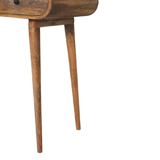 London Desk with 1 Drawer, 1 Shelf, Mango Wood, Oak Finish