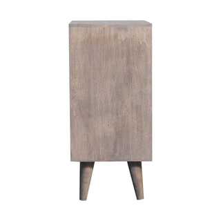 Narrow Pineapple Carved Cabinet, Stone Finish