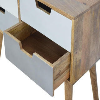 Grey Gradient 4 Drawer Console Table, Mango Wood