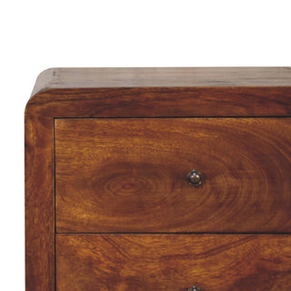 Mango Wood 5-Drawer Tallboy in Chestnut Finish