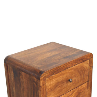 Mango Wood 5-Drawer Tallboy in Chestnut Finish