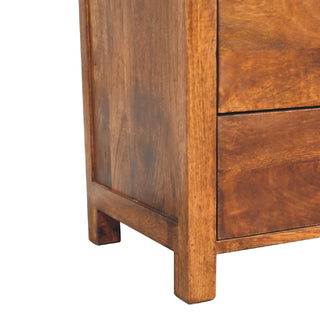 Mango Wood 5-Drawer Tallboy in Chestnut Finish