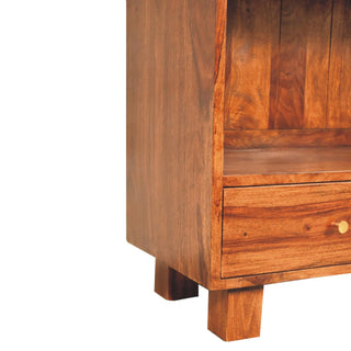 Naya Mango Wood Bookcase, Chestnut Finish