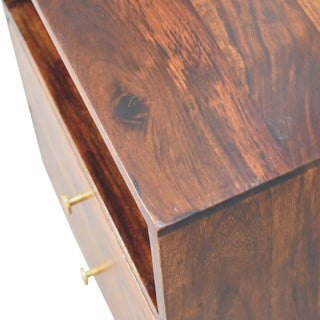 Naya Bedside Table with 2 Drawers, Mango Wood