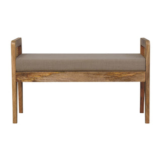 Mango Wood and Rattan Bench