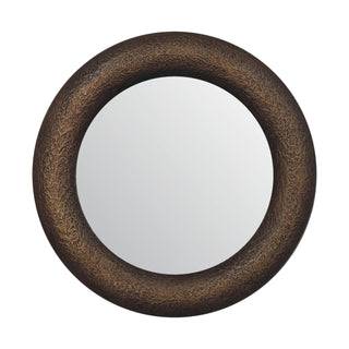 Wooden Hammered Mirror with Metallic Finish
