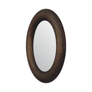 Wooden Hammered Mirror with Metallic Finish