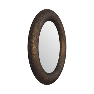 Wooden Hammered Mirror with Metallic Finish