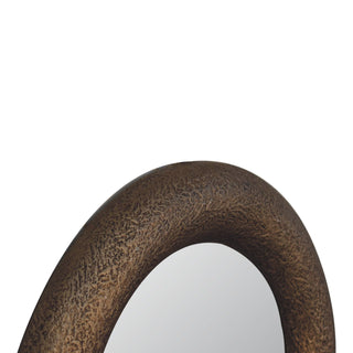 Wooden Hammered Mirror with Metallic Finish