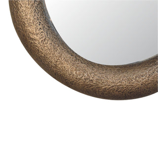 Wooden Hammered Mirror with Metallic Finish