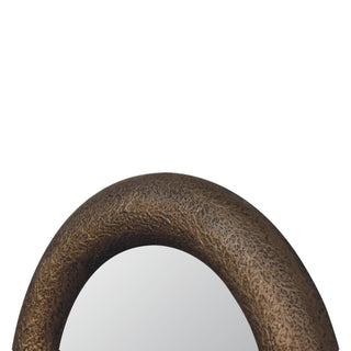 Wooden Hammered Mirror with Metallic Finish