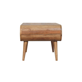 Mango Wood Coffee Table with Open Shelf, Oak Finish