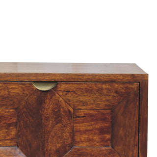 Esther Quad Wooden Bedside Table, Chestnut