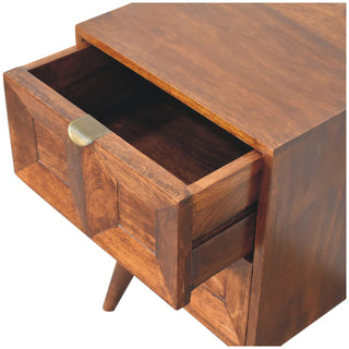 Esther Quad Wooden Bedside Table, Chestnut