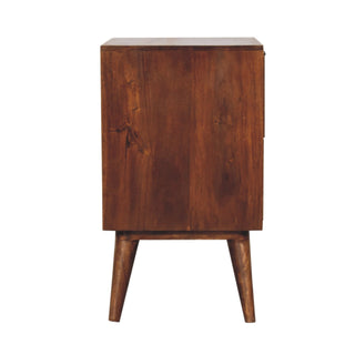 Esther Quad Wooden Bedside Table, Chestnut