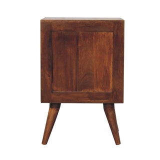 Esther Quad Wooden Bedside Table, Chestnut