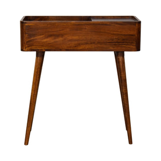 Mango Wood Open Top Console Table, Chestnut Finish