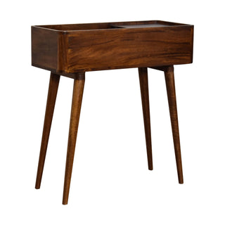 Mango Wood Open Top Console Table, Chestnut Finish