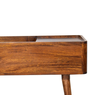 Mango Wood Open Top Console Table, Chestnut Finish