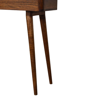 Mango Wood Open Top Console Table, Chestnut Finish