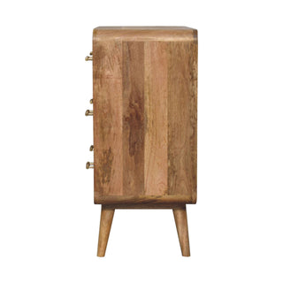 Valen 3-Drawer Mango Wood Chest in Oak Finish