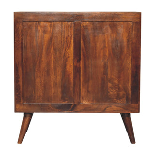 Mango Wood T-Bar Handles 3-Drawer Chest, Chestnut Finish