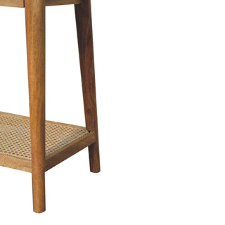 Mango Wood and Rattan Side Table