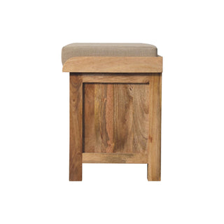 Mango Wood and Rattan Bench with Removable Basket