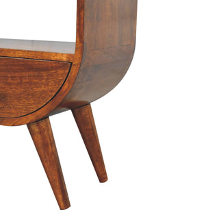 Mango Wood TV Stand with 2 Drawers and T-Bar Handles, Chestnut Finish