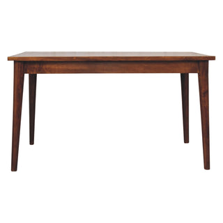Mango Wood Nordic Dining Table, Chestnut Finish
