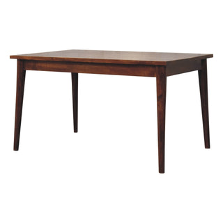 Mango Wood Nordic Dining Table, Chestnut Finish
