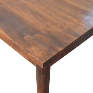 Mango Wood Nordic Dining Table, Chestnut Finish