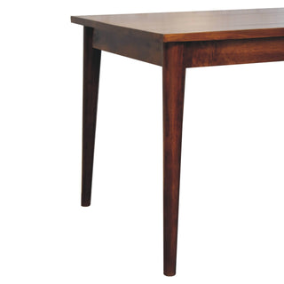 Mango Wood Nordic Dining Table, Chestnut Finish