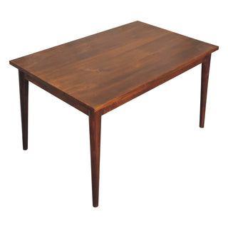 Mango Wood Nordic Dining Table, Chestnut Finish