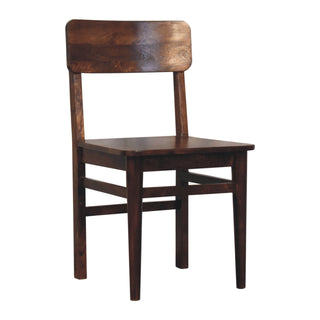 Set of 2 Dining Chairs in Mango Wood with Chestnut Finish
