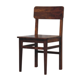 Set of 2 Dining Chairs in Mango Wood with Chestnut Finish