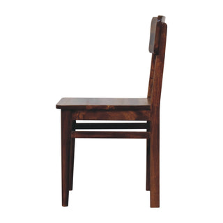 Set of 2 Dining Chairs in Mango Wood with Chestnut Finish