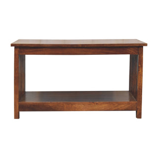 Mango Wood Slatted Coffee Table, Chestnut Finish