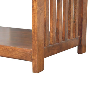 Mango Wood Slatted Coffee Table, Chestnut Finish