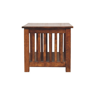 Mango Wood Slatted Coffee Table, Chestnut Finish