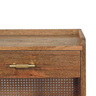 2-Shelf 1-Drawer Mango Wood Bedside Table