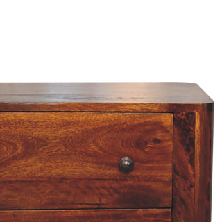 Mango Wood 3-Drawer Chest, Chestnut Finish